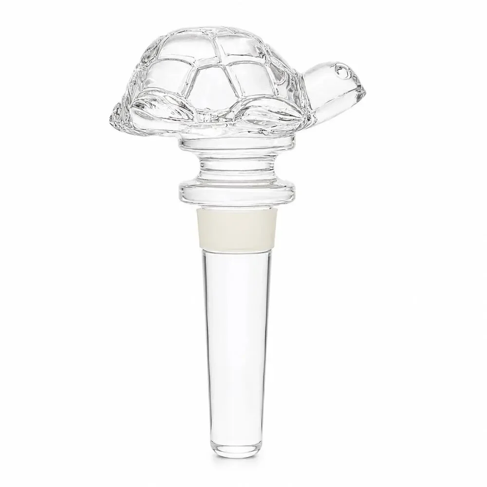 Towle Full Lead Austrian Crystal Turtle Bottle Stopper Wine Decanter Accessory
